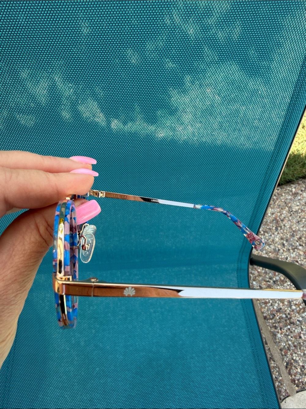 Lele Sadoughi Sunset Blue Downtown Aviators View 3